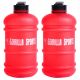 Gorilla Sports Пластмасова бутилка за пиене, червена, 2 бр